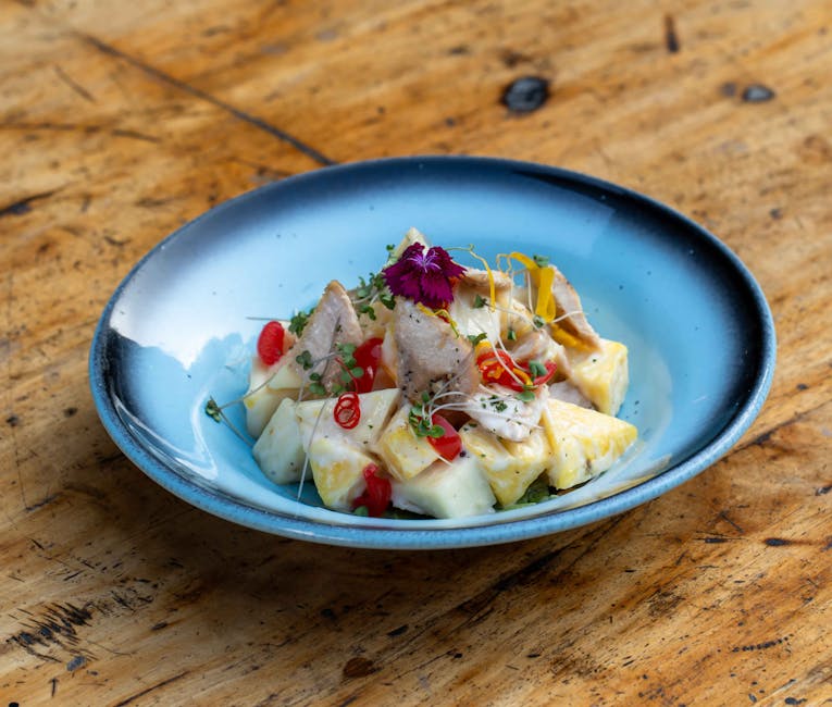 Karibisk kyllingsalat med ananas og salsa