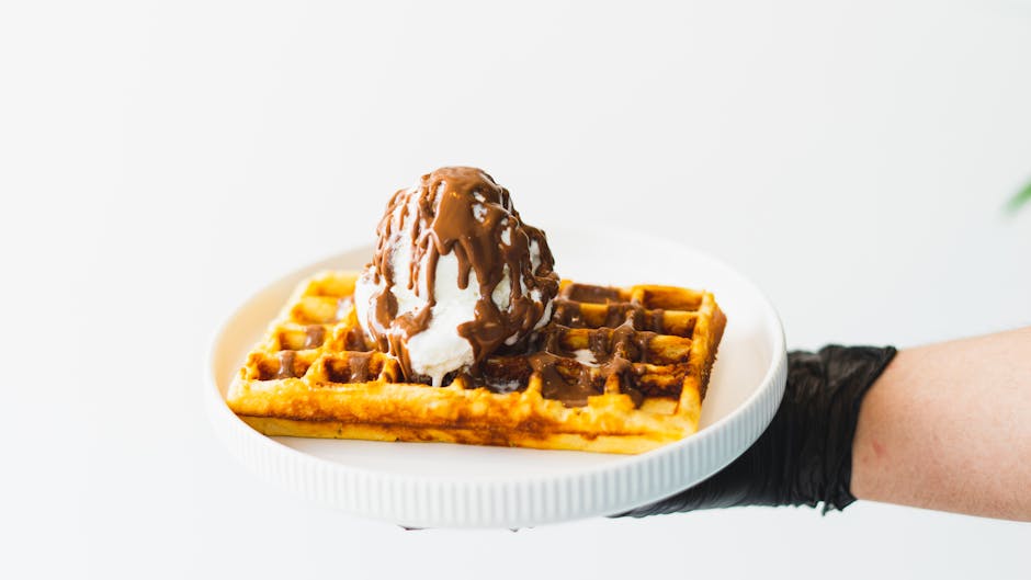 Saftige sjokoladevafler med vaniljesaus