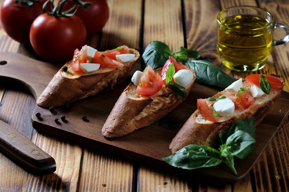 Klassisk bruschetta med tomat og mozzarella
