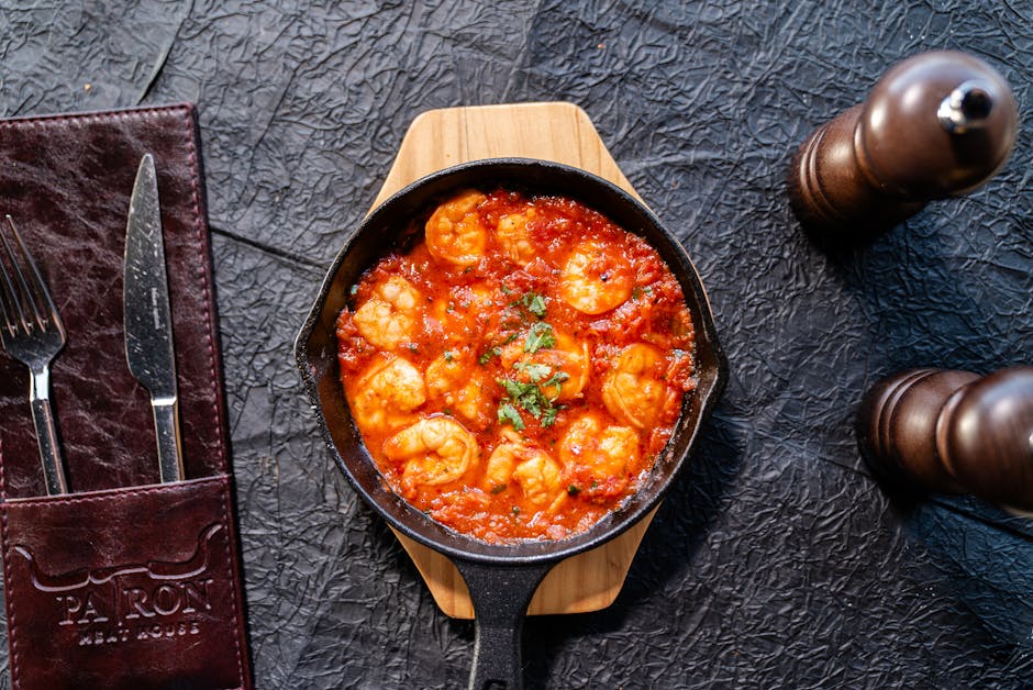 Krydret reker Creole med tomatsaus