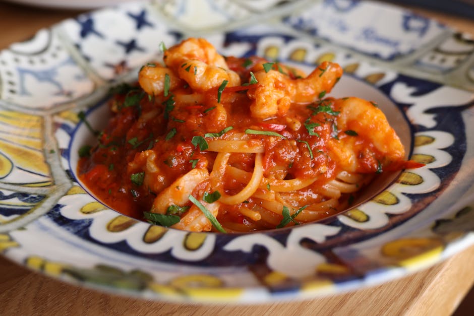 Reker og spaghetti med kreolsk krydder