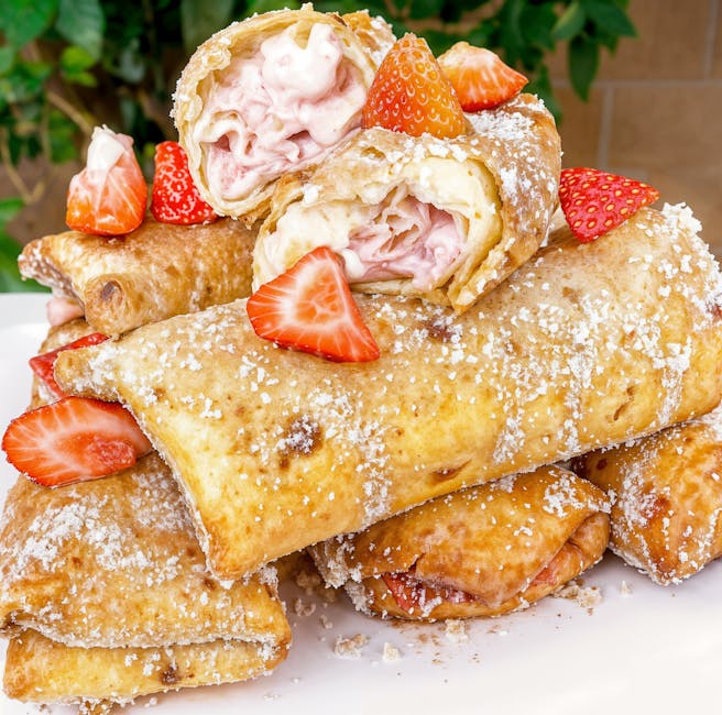 Bananas Foster Chimichangas med karamellsaus