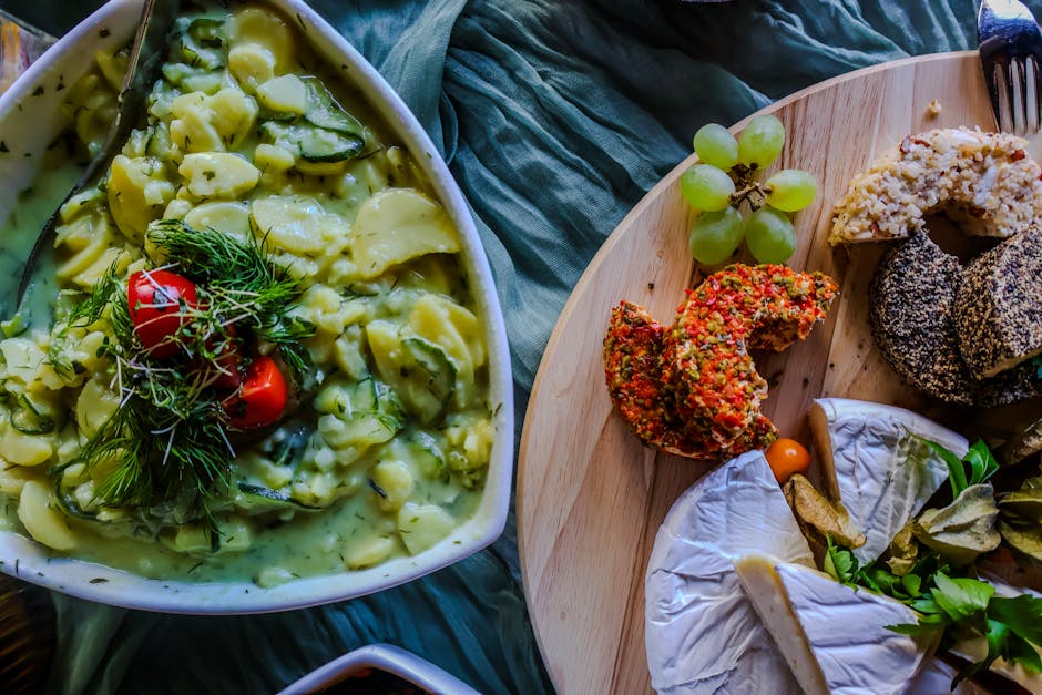 Vegetarisk potetsalat med sennepsdressing