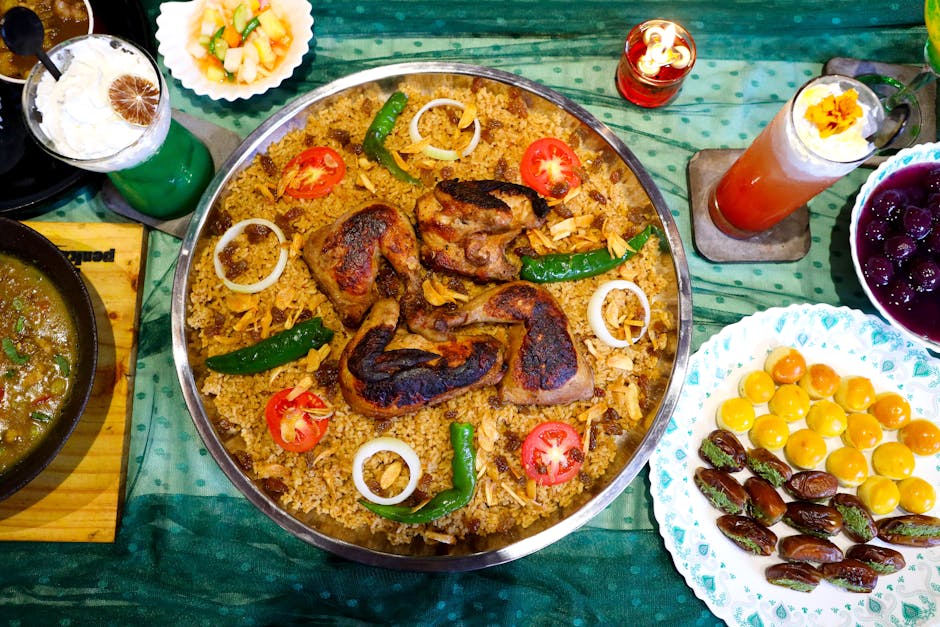 Marokkansk kylling med ris og tørket frukt