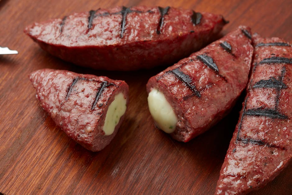 Grillet blekksprut fylt med pølsefarse