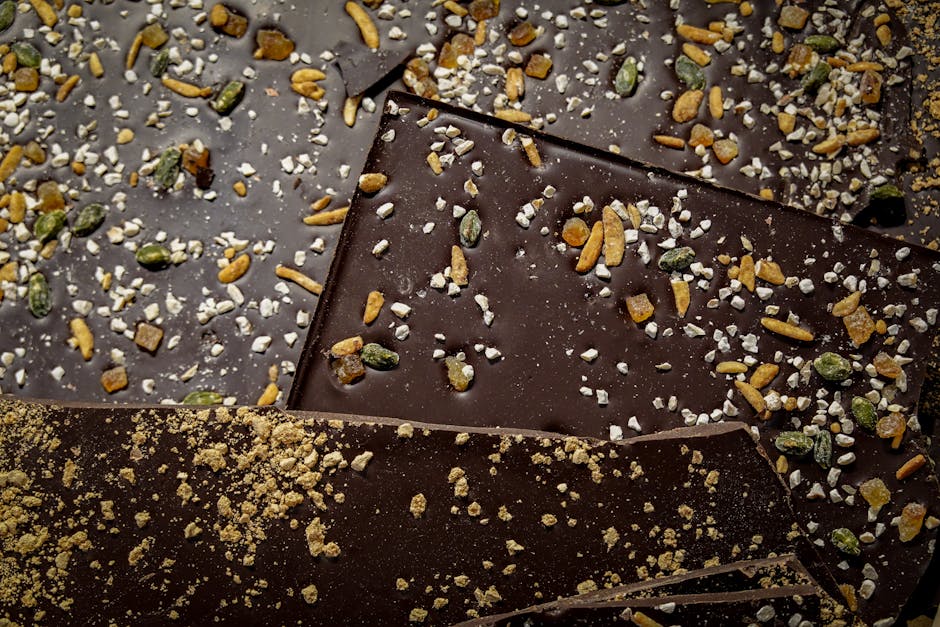 Peanøttsmør- og sjokoladebark i trekanter