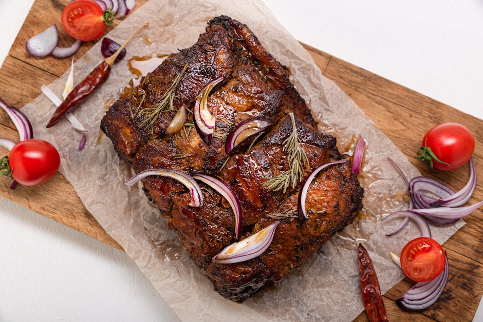 Grillet London Broil med balsamico og rødløk