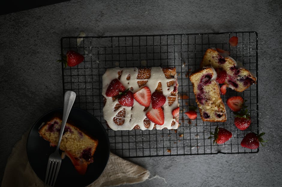 Vinkake med macererte jordbær
