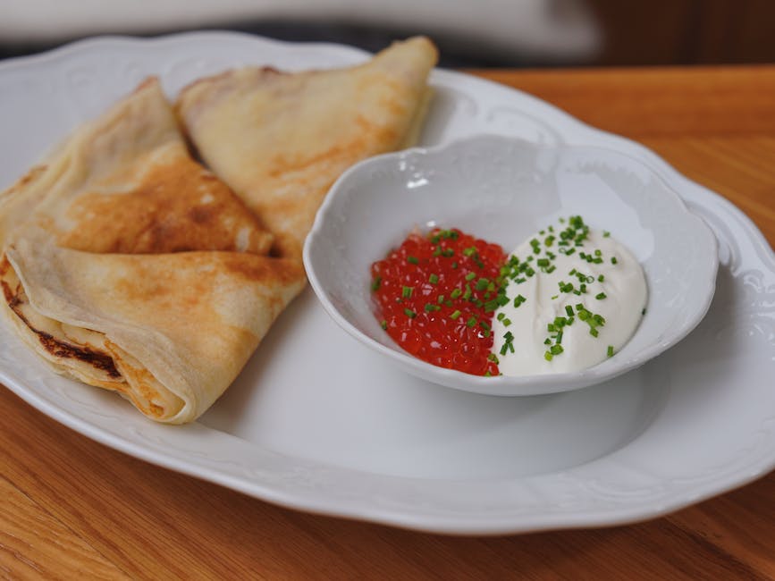 Crêpes med rømme og kaviar (Beggars' Purses)