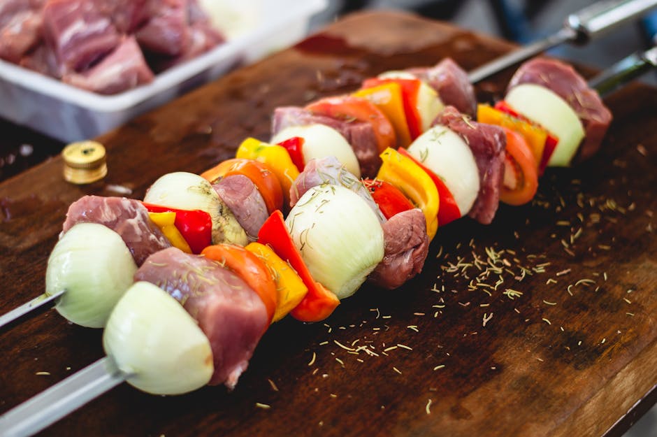 Svinekebab med honning, rosmarin og appelsin