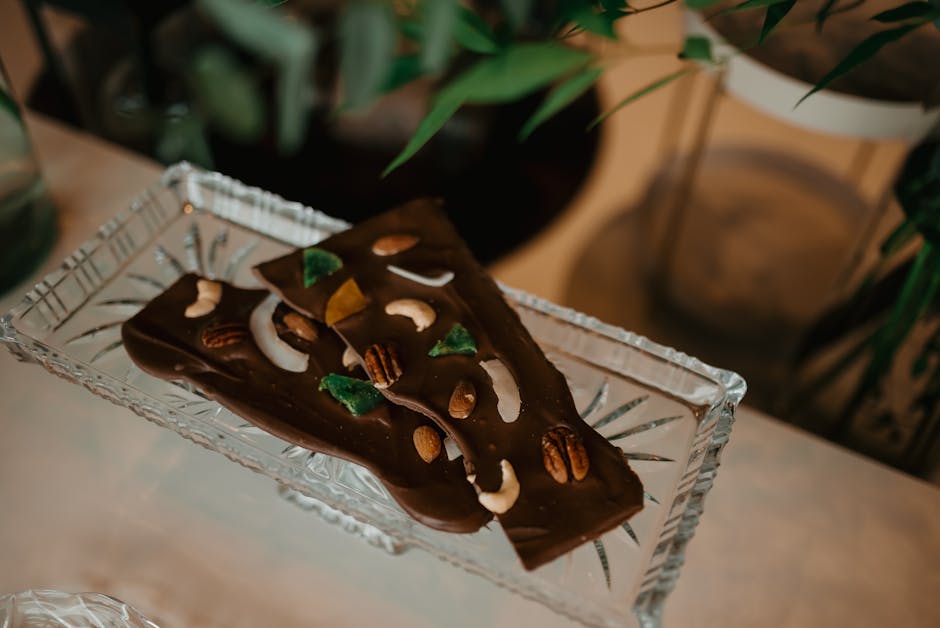 Sjokolade- og aprikosbarer med pekannøtter