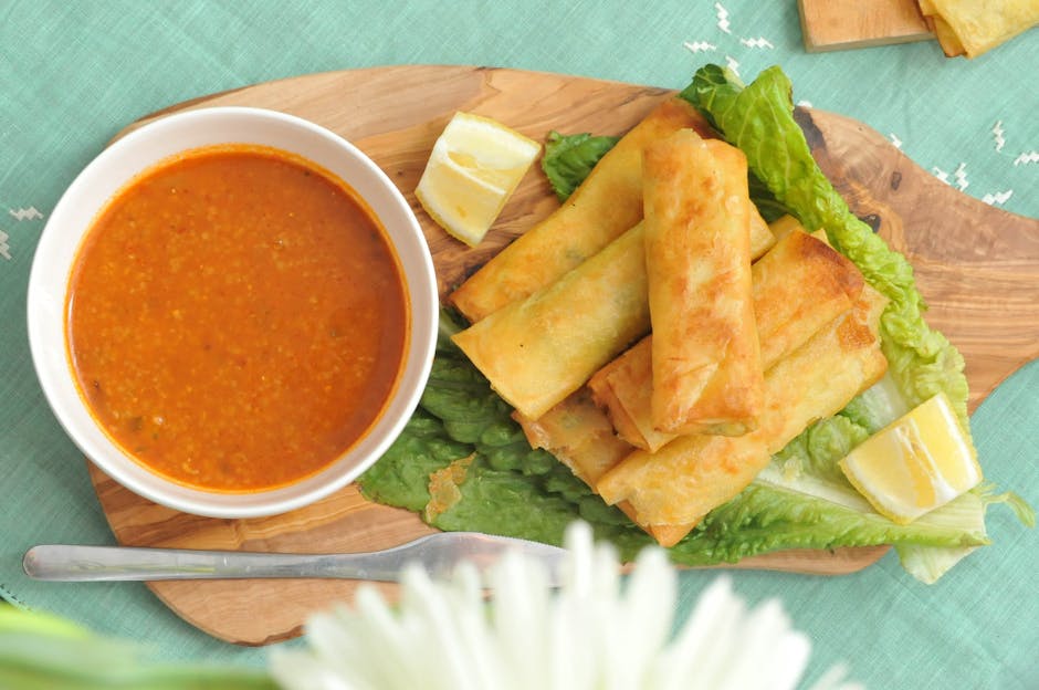 Sprø våruller med sitron og bygg