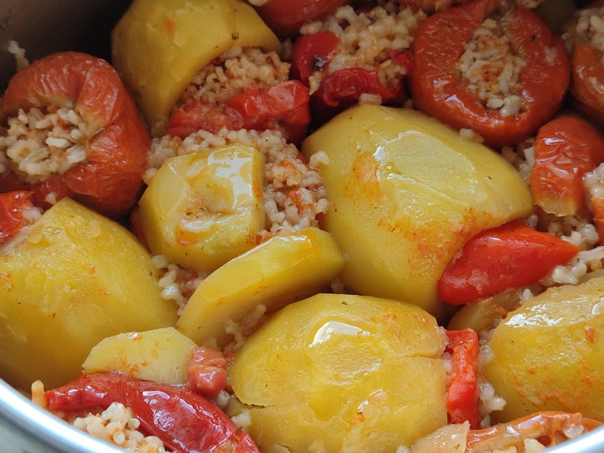 Fylt paprika med kjøttdeig og ris