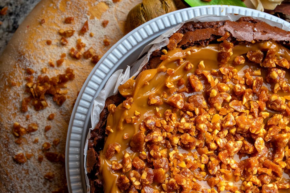 Brownies med peanøttsmør og sprø karamell