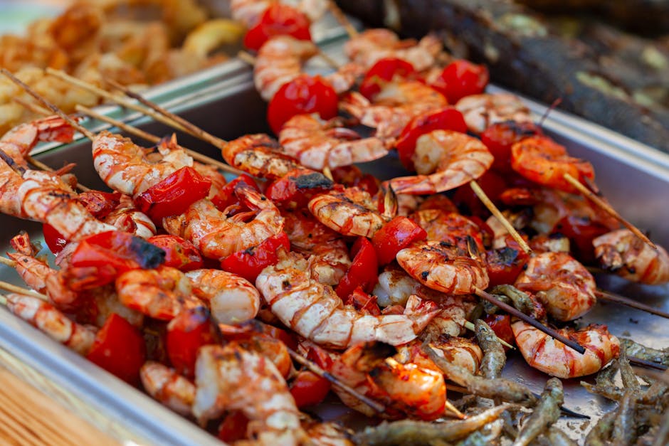 Grillede rekespyd med serrano og tomat