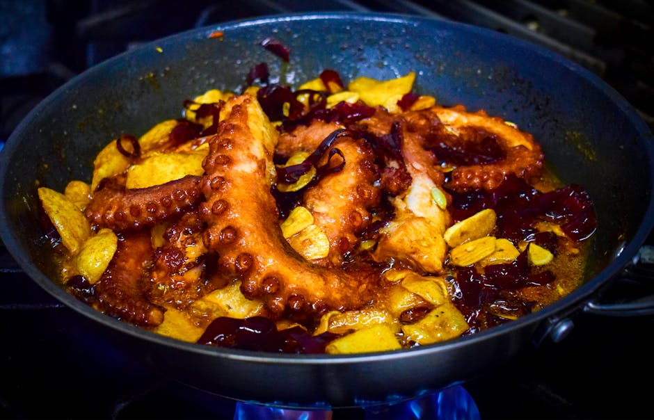 Pulpo Encebollado Tacos med blekksprut og løk