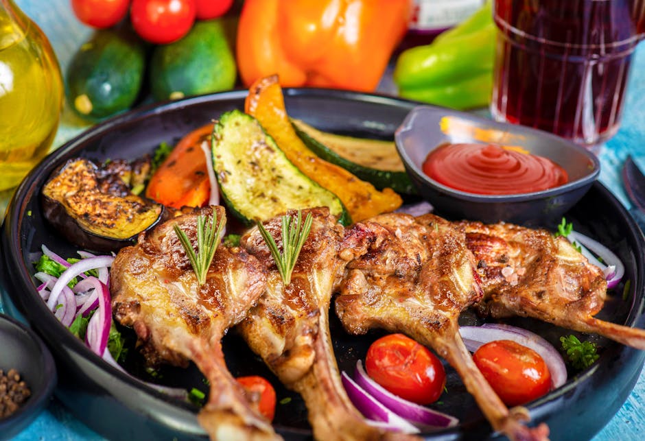 Lammelår med ildrøkt aubergine og grillede tomater