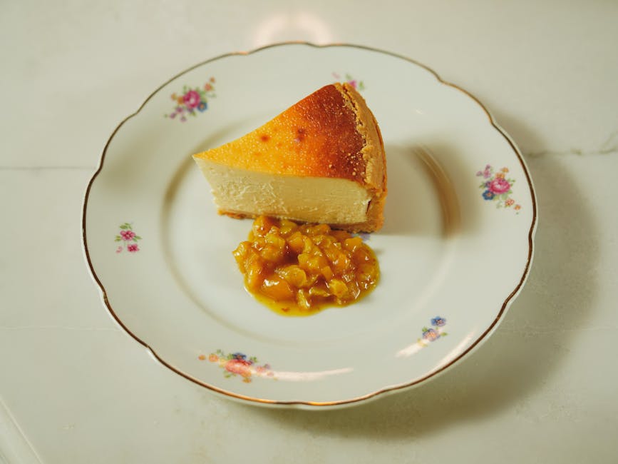 Kremet geitostkake med ananaskompott