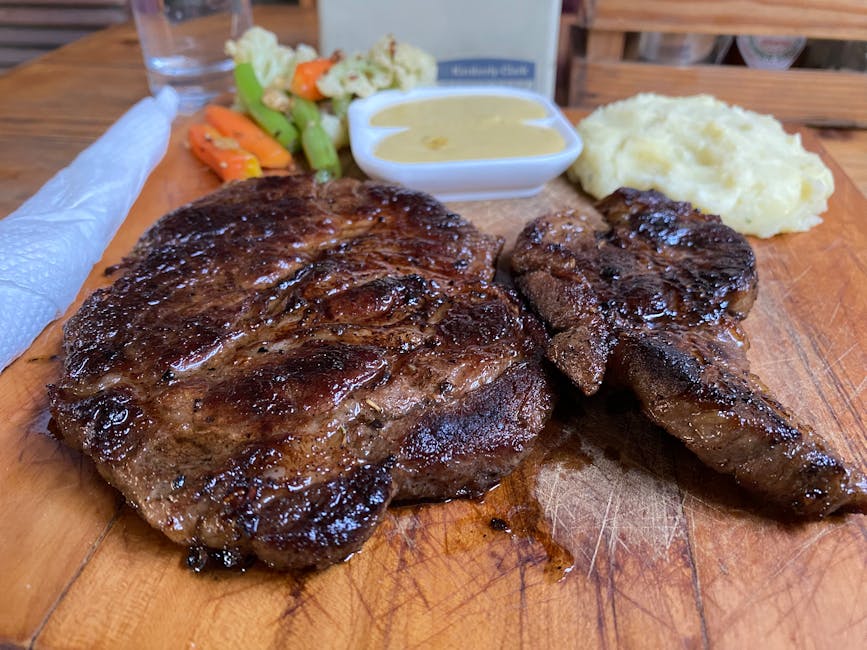 Grillet pepperbiff med morellsopp- og cabernet-saus