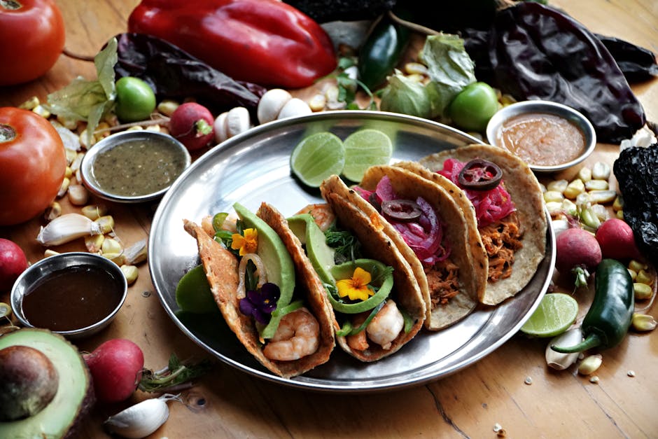 Reker-cocktail-tacos med svartbønnesalsa