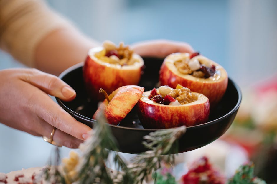Granola-fylte bakte epler
