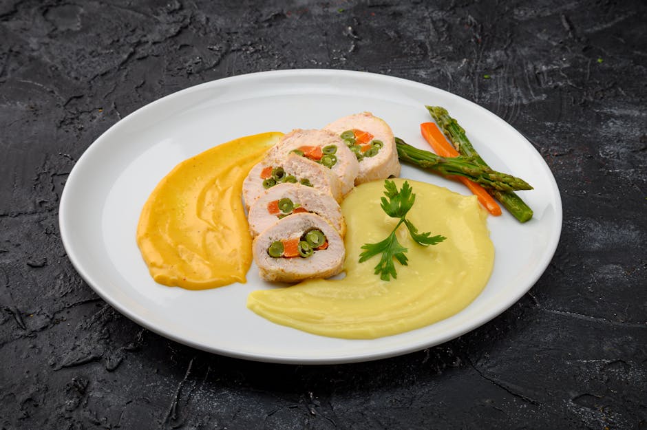 Kyllingruller med mango-salsa og asparges