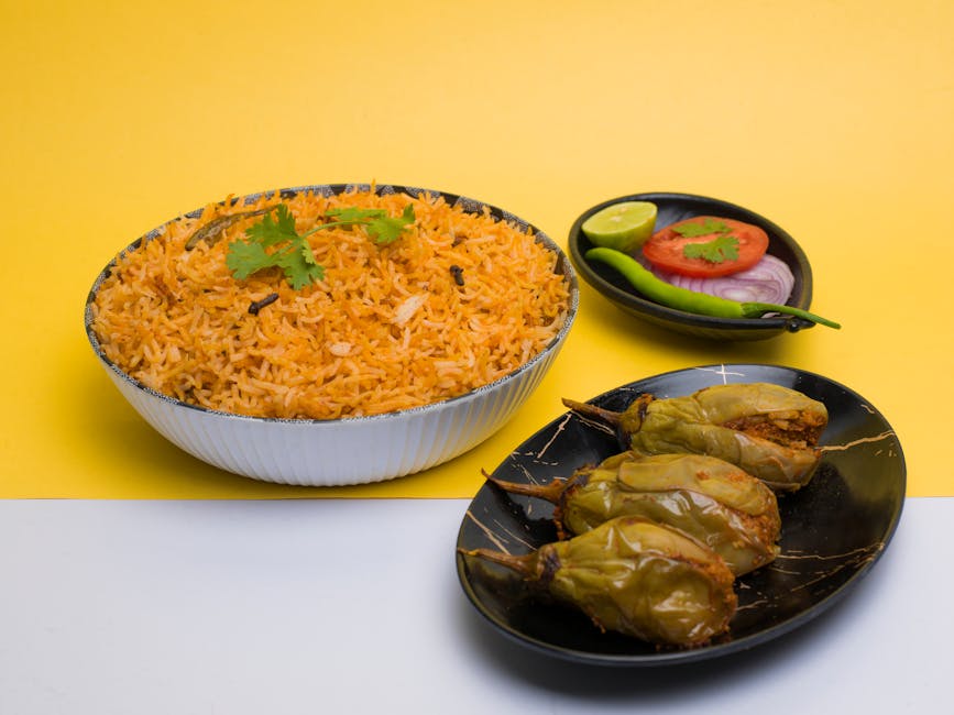 Sitronris med aubergine- og kikertergryte