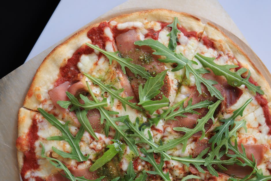 Sunn fullkornspizza med ruccola- og persillepesto