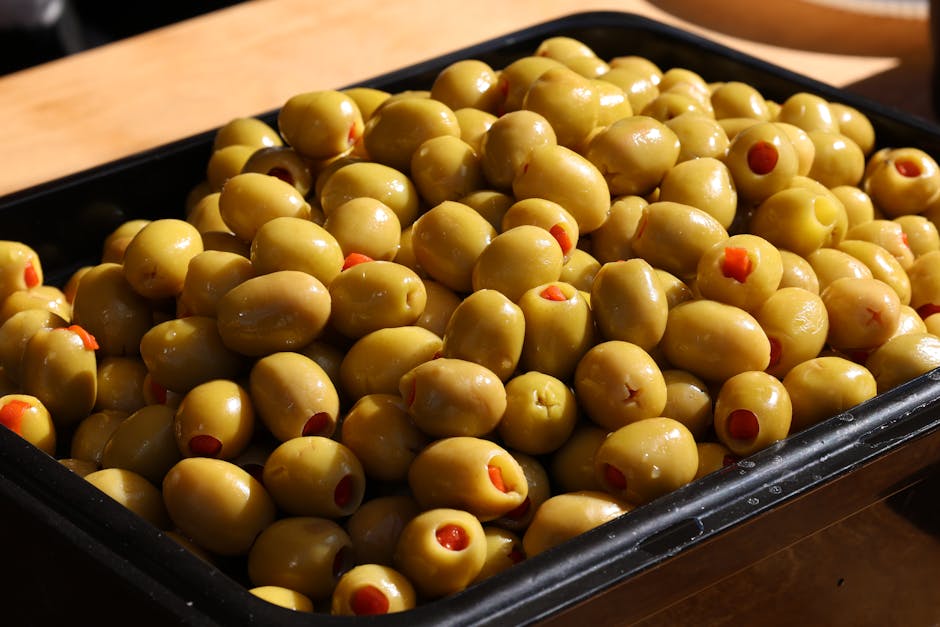 Fylte oliven med gorgonzola og prosciutto