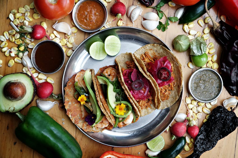 Hvitløksrike vegetartacos med mais og avokado