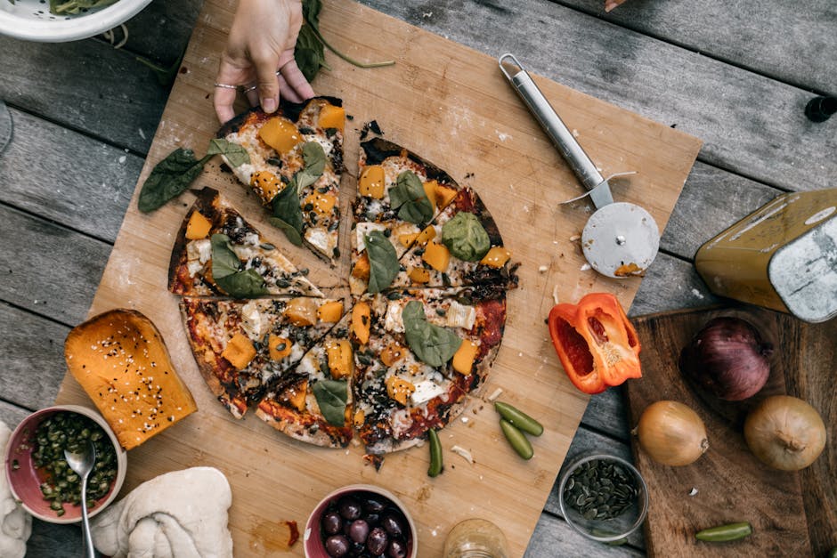 Pizza med blåmuggost, butternut squash og sprø salvie