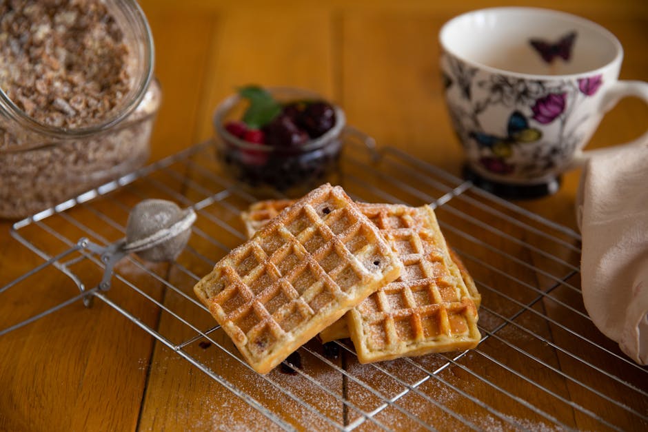 Sunne fullkornsvaffel med eplesaus