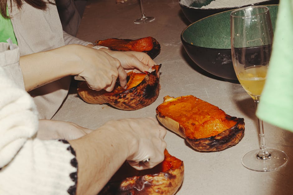 Bakt acorn squash med brunt sukker