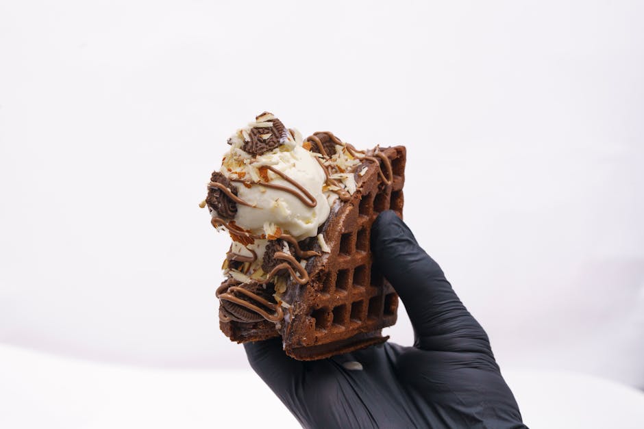 Mørke sjokoladevafler med sjokoladeknapper