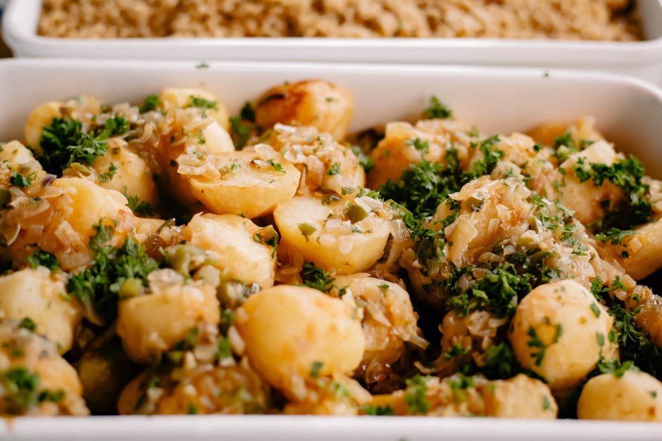 Ristede nye poteter og løk