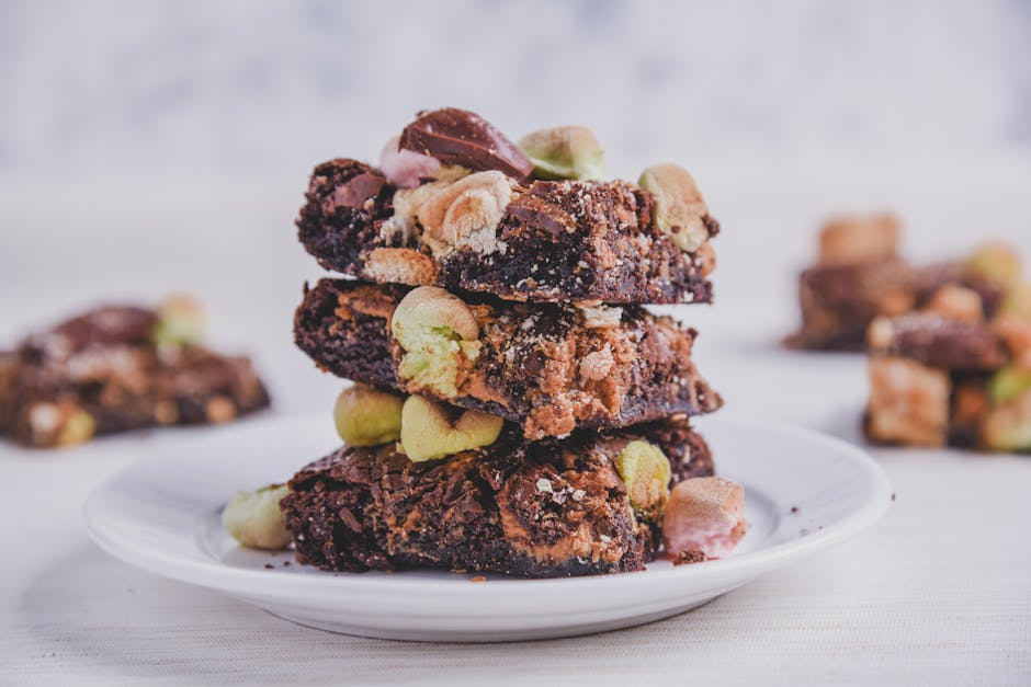 Brownies med marshmallows og nøtter