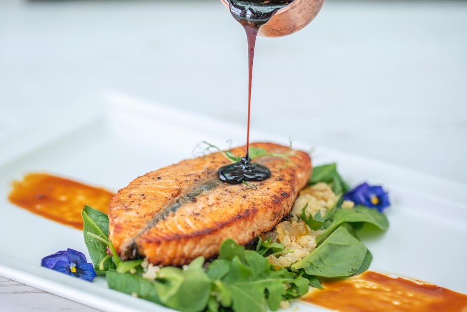 Hellefisk med balsamico-glaze