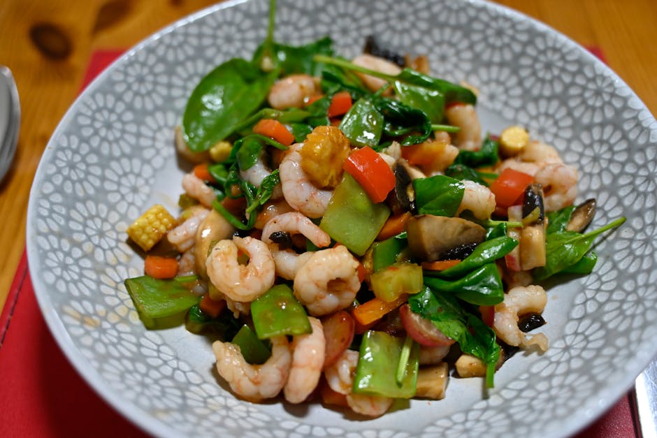 Søtmais-succotash med scampi og kantareller