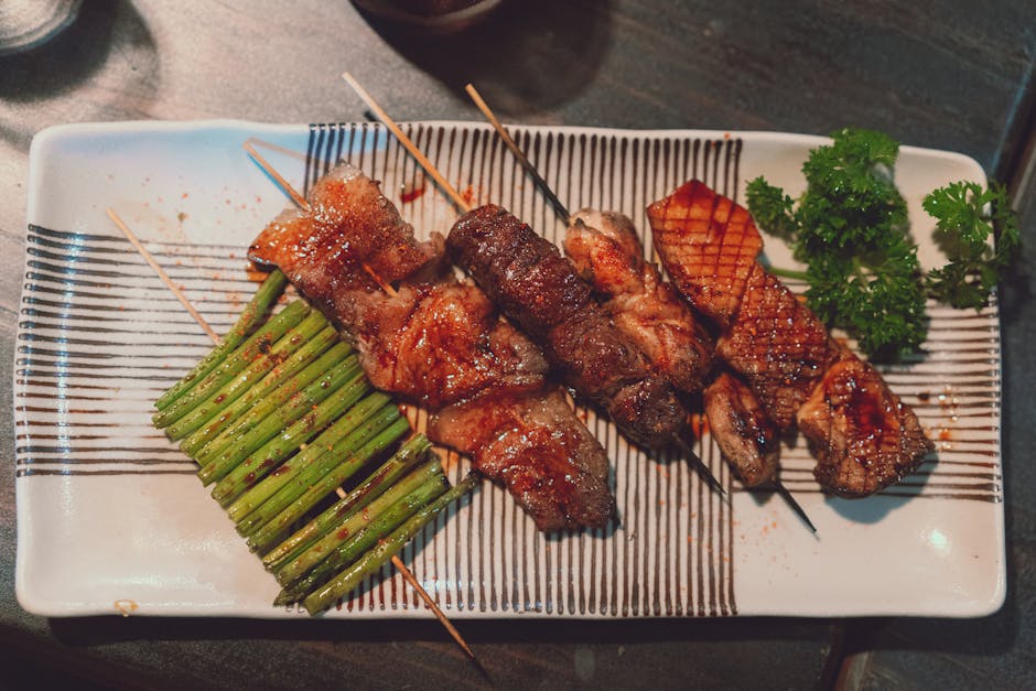 Miso-glassert bacon og aspargesruller