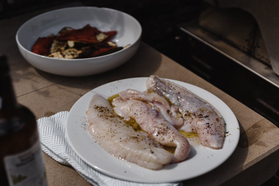 Grillet snapper med appelsin- og olivenkompott