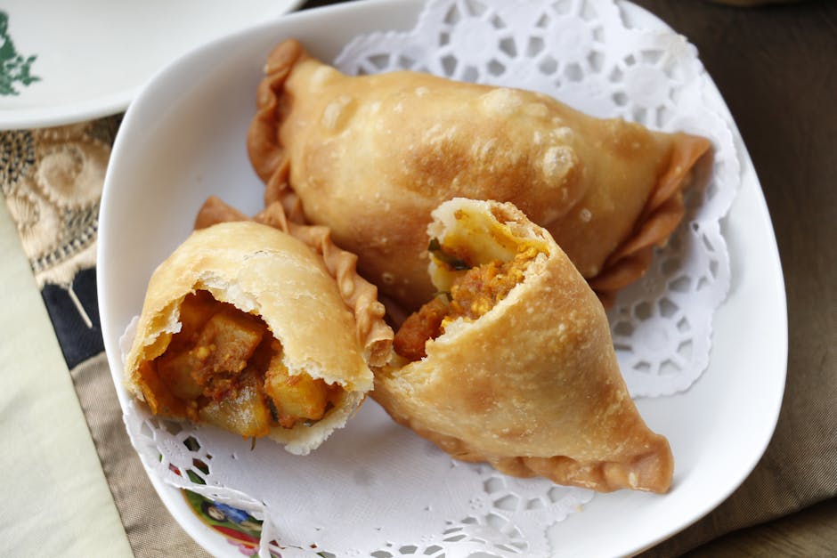 Sprø curry puffs med potet- og karri-fyll