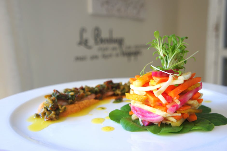 Ørret Grenoblaise med Tian av Grønnsaker og Salat