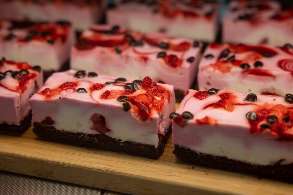 Sjokolade- og bringebærmascarponebarer