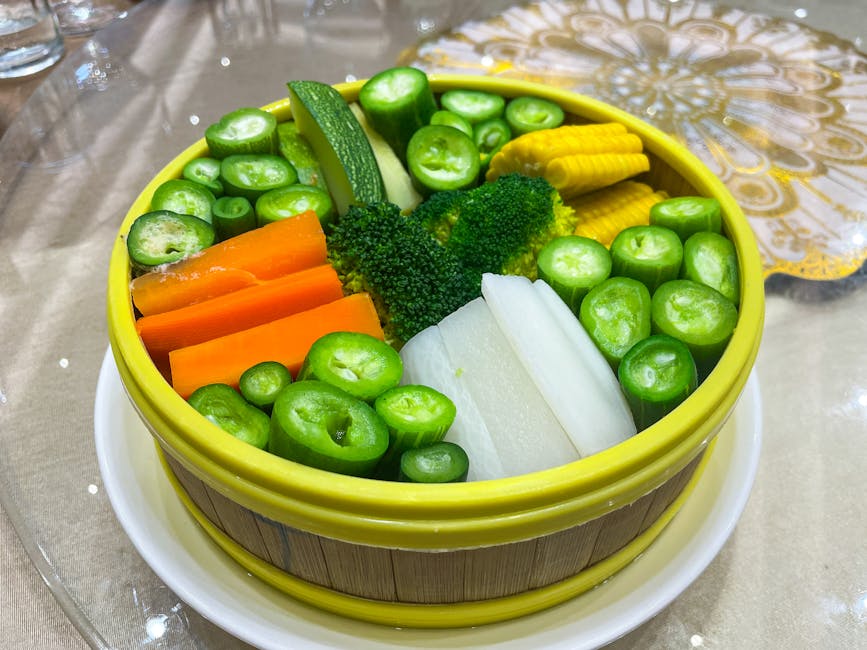 Dampede grønnsaker med risvinsvinaigrette