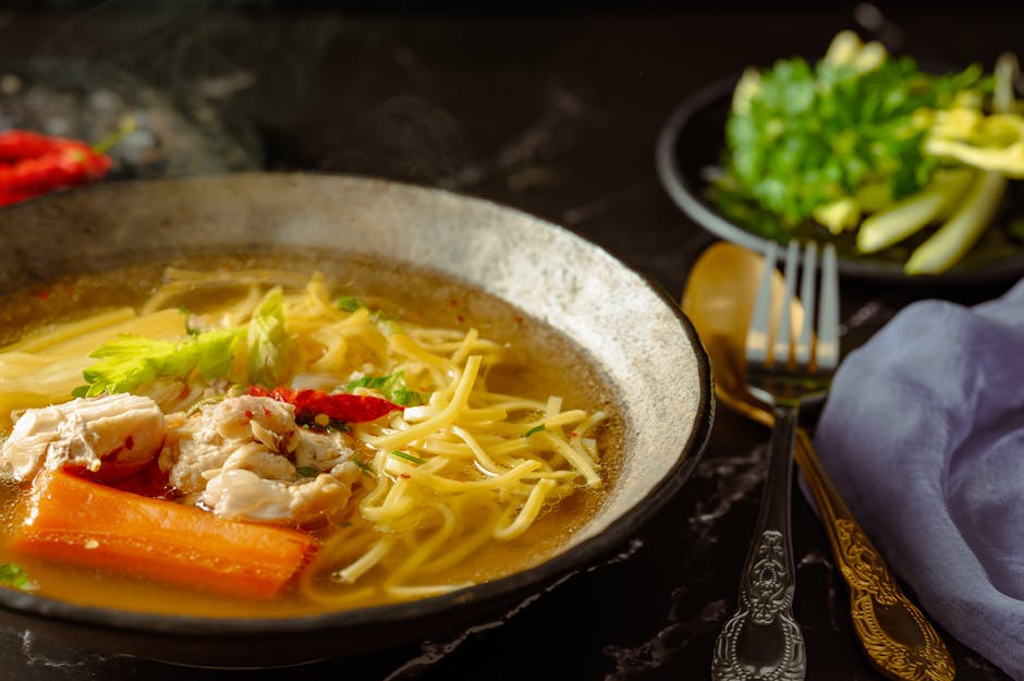 Enkel kyllingsuppe med ris og grønnsaker