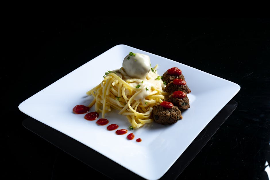 Spaghetti med asiatiske kjøttboller