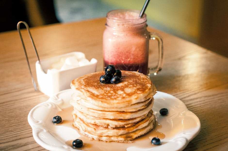 Sitron- og blåbærpannekaker