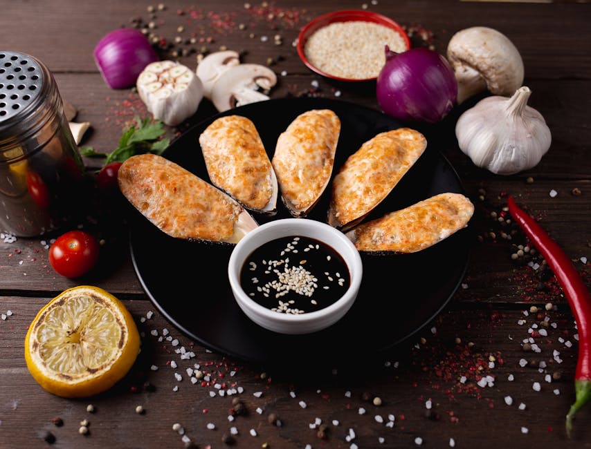 Bakte blåskjell med persillade