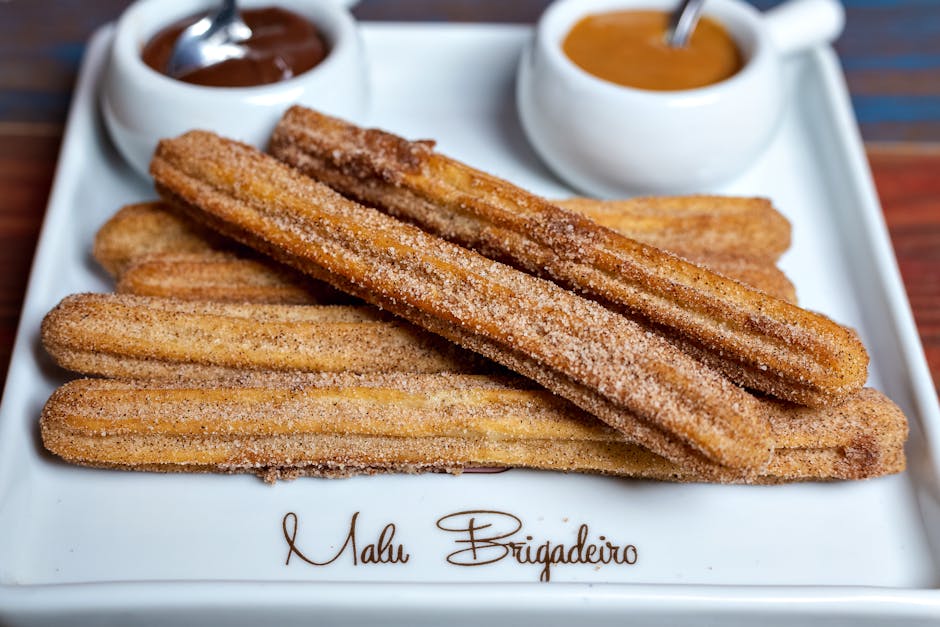 Churros med kremet kokoskaramellsaus