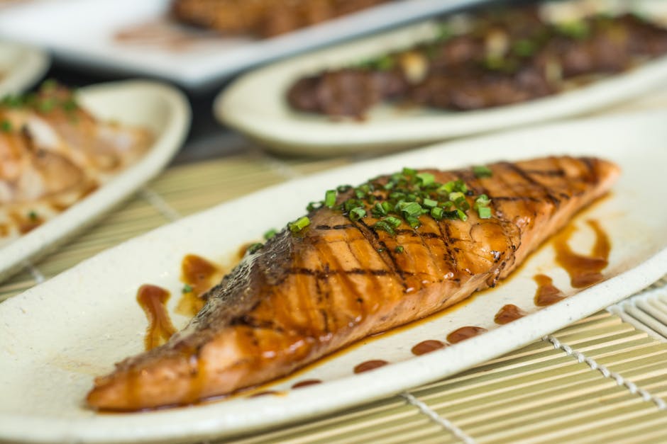 Miso-ingefærmarinert grillet laks